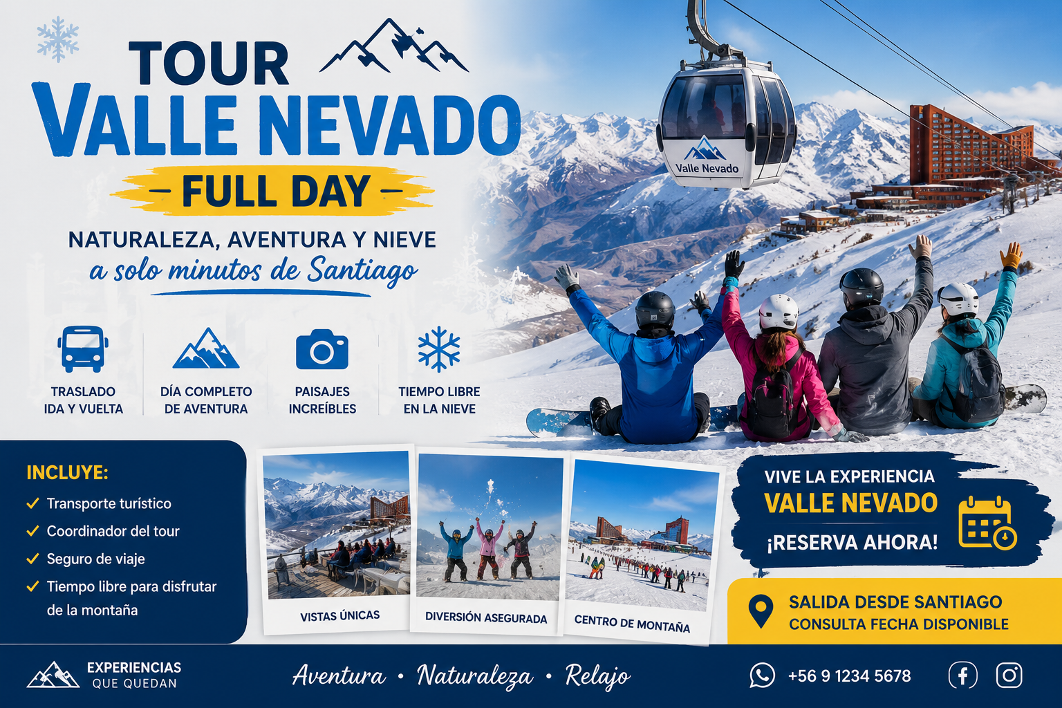 Tour Valle Nevado Full Day: Vive la Magia de la Nieve (*ADULTO*)